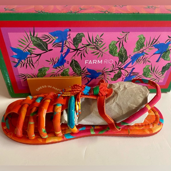 NWT-New with Box Farm Rio Tropical Tube Strap Fisherman Sandals.Size 10 - Picture 3 of 11